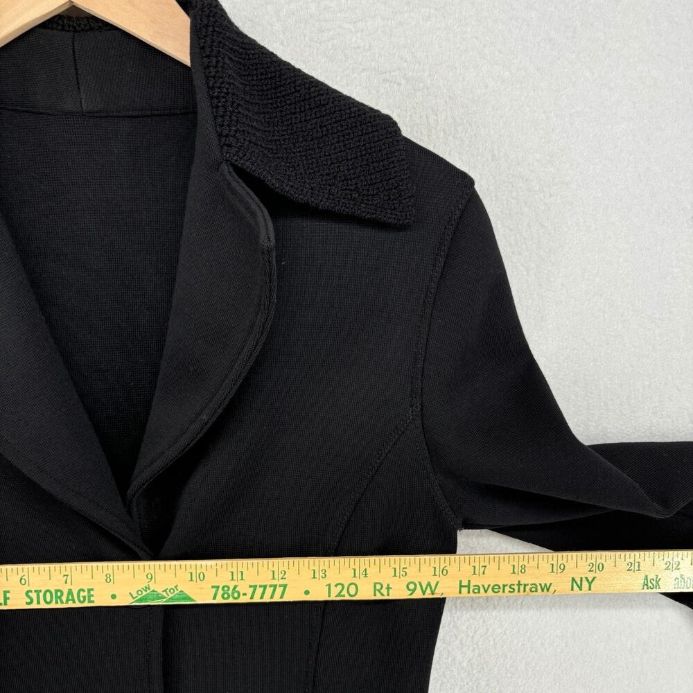 JAN & CARLOS Blazer 40 Merino Wool Stretch Two Button Jacket Black Italy VTG - Picture 12 of 16